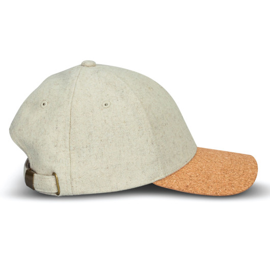 Promotional Felt 6 Panel Caps Ecru Side